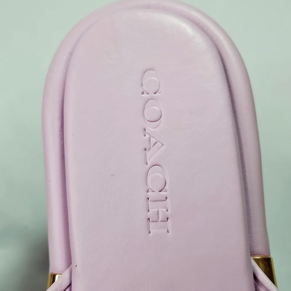 ⭐️COACH💯 BROOKLYN LEATHER SANDAL, VIOLET/LAVENDER COLOR, SIZE 9-B